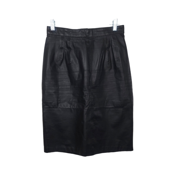 Vintage Genuine Nappa Leather Mini Skirt Robinsons - Picture 1 of 7